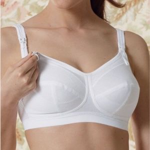 Anita Miss Cotton 5051 Nursing Maternity Wirefree Sports Bra White Plus Size 38G